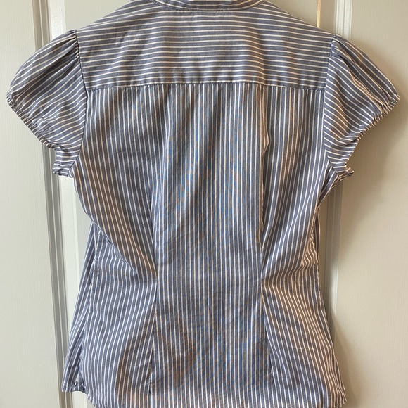 The Limited blue and white striped button up top, size XS - Picture 2 of 6
